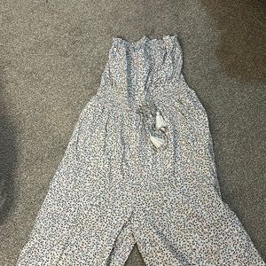 Wide leg strapless jumpsuit from TJmaxx. Colorful leopard print!